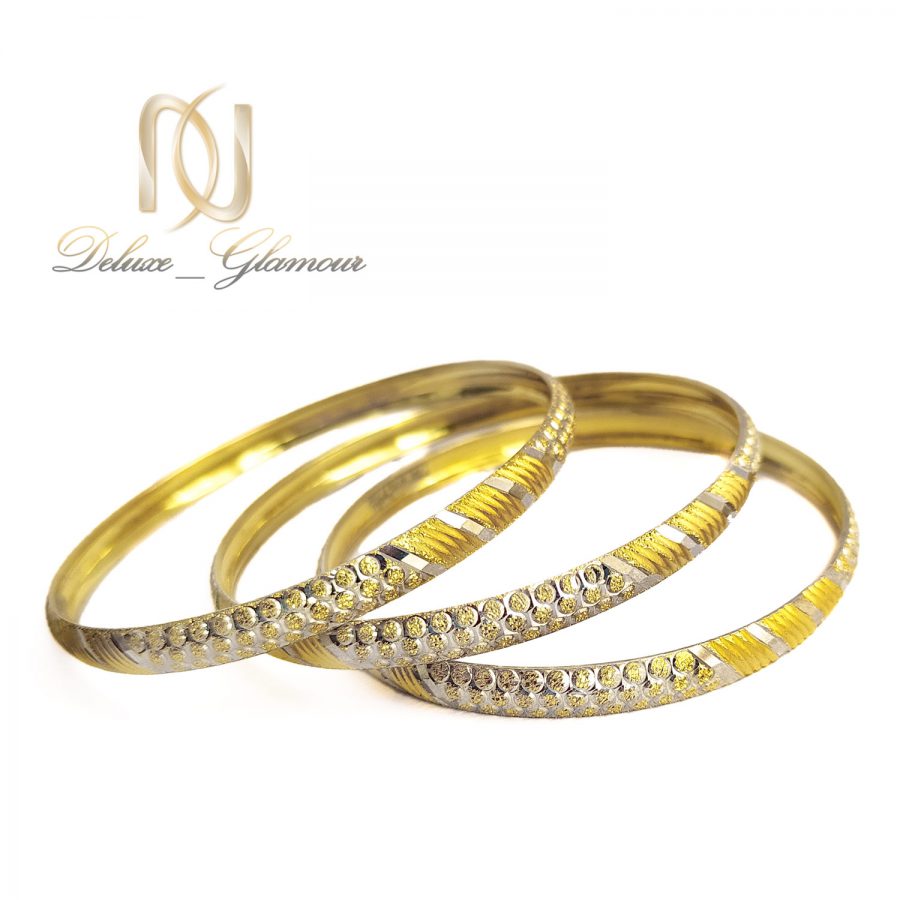 النگو زنانه نقره طرح طلا دو رنگ al-n136 از نمای سفید