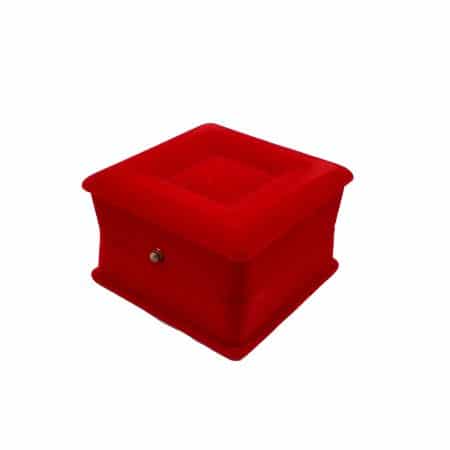 جعبه ساعت و النگوی مخملی قرمز bx-n104 از نمای سفید