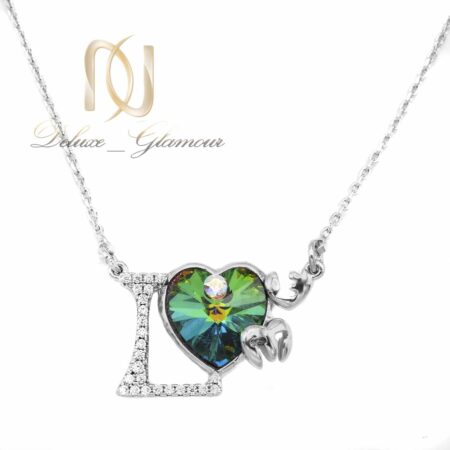 گردنبند دخترانه ژوپینگ نگین سواروسکی مدل قلب و لاو