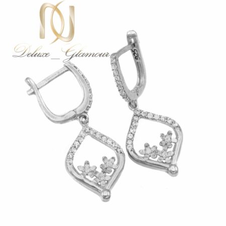 گوشواره نقره آویزی طرح شکوفه ER-N244