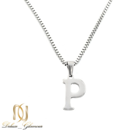 گردنبند حرف P استیل نقره ای NW-N686