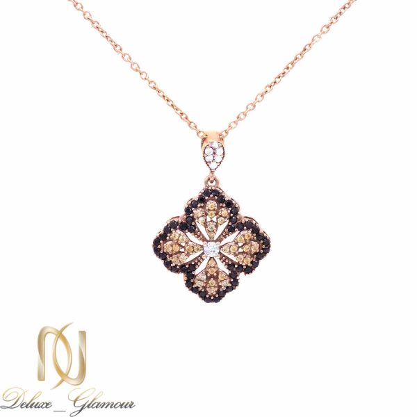 گردنبند زنانه رزگلد نقره 925 اصل نگین دار ma-n516