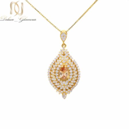 گردنبند نقره زنانه طرح طلای نگین دار MA-N506