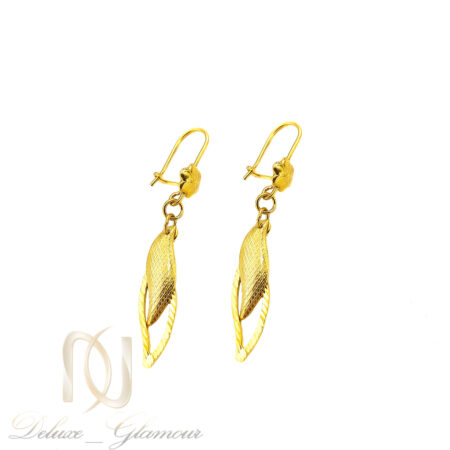 گوشواره نقره آویزی طرح طلا تراش er-n250