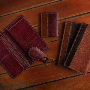 ست هدیه 3 تکه مردانه تمام چرم طبیعی کد NL005
