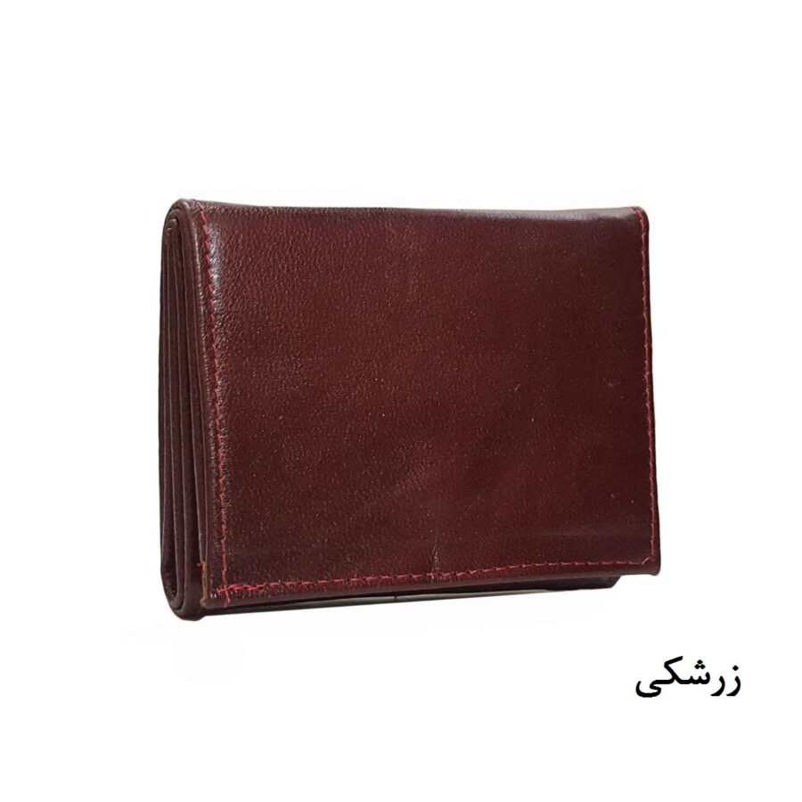 کیف پول دخترانه چرم طبیعی زرشکی