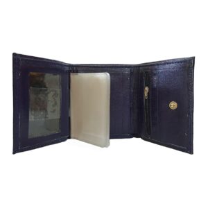 کیف پول دخترانه چرم طبیعی سورمه ای