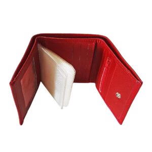 کیف پول دخترانه چرم طبیعی قرمز