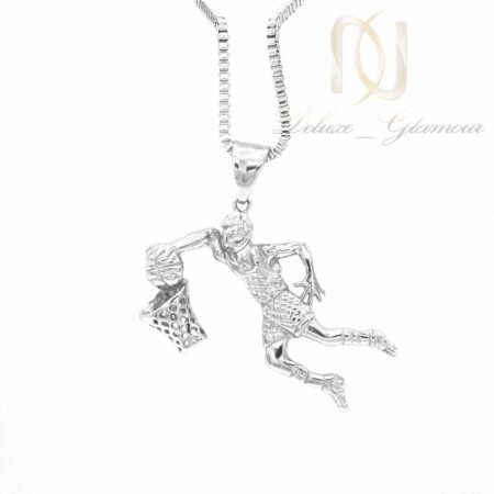 گردنبند مردانه طرح بسکتبال استیل nw-n696