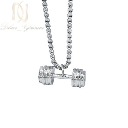 گردنبند مردانه طرح دمبل استیل درجه یک nw-n704