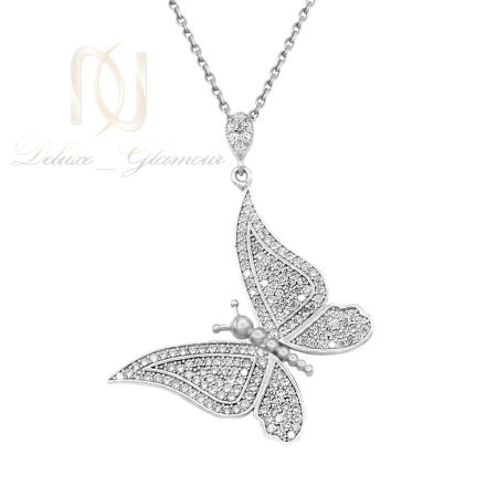 گردنبند نقره پروانه زنانه نگین دار nw-n707