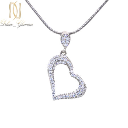 گردنبند نقره زنانه طرح قلب نگین دار ma-n524
