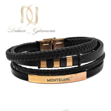 دستبند چرم مونت بلانک 4 ردیفه مردانه ds-n778