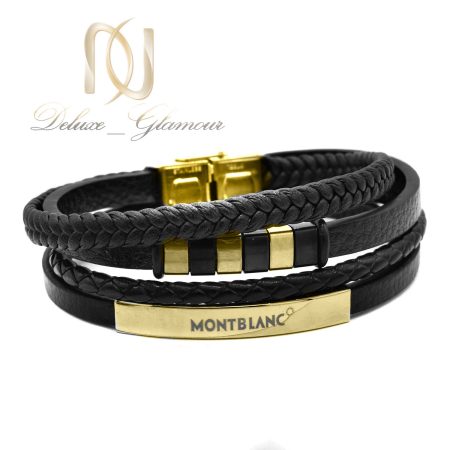 دستبند چرم مونت بلانک مردانه 4 ردیفه ds-n780