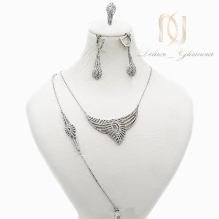 سرویس نقره نگین دار زنانه طرح جدید ns-n674