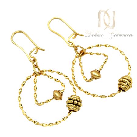گوشواره برنجی حلقه ای طلایی زنانه er-n256