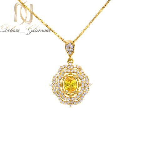 گردنبند نقره زنانه ظریف طرح طلا نگین دار ma-n544