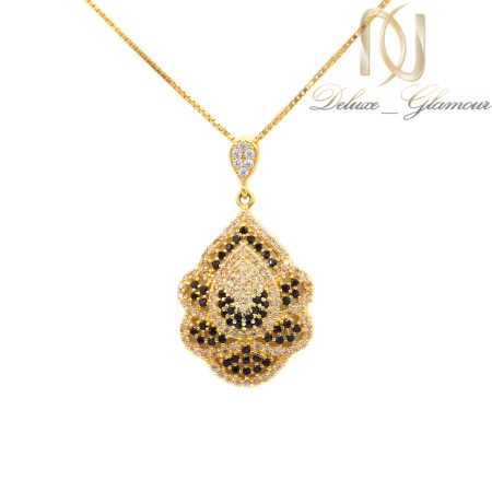 آویز گردنبند زنانه نقره طرح طلا نگین دار ma-n560