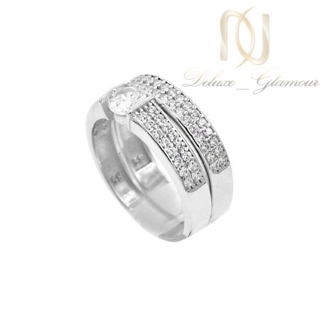 حلقه و پشت حلقه نقره زنانه نگین دار rg-n638