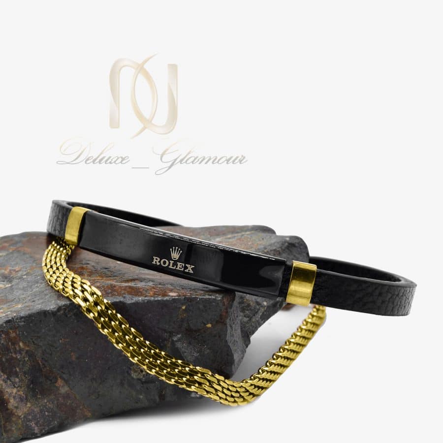 دستبند مردانه ROLEX طلایی دو ردیفه DS-N825