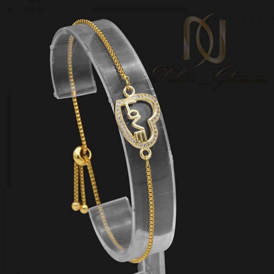 دستبند دخترانه شیک استیل طلایی ds-n825