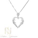 گردنبند زنانه شیک طرح قلب نقره اصل ma-n585