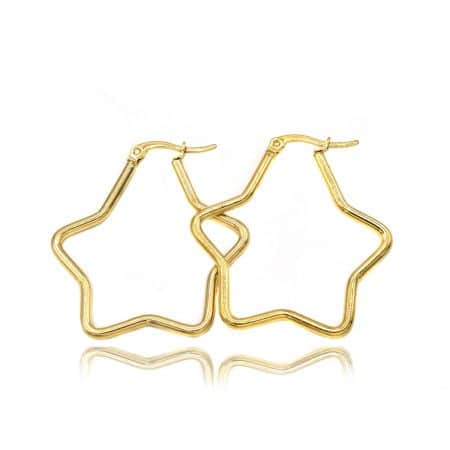 گوشواره استیل طرح ستاره طلایی er-n278