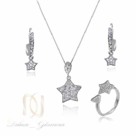 نیم ست نقره طرح ستاره نگین دار ns-n856