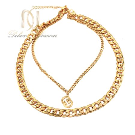 گردنبند دو ردیفه استیل زنانه خاص nw-n805