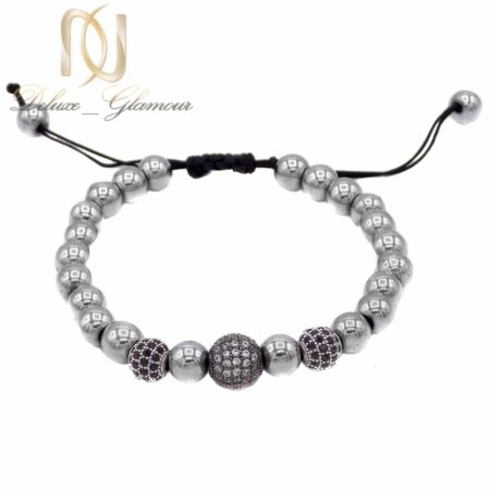 دستبند مردانه سنگ حدید مهره استیل ma-n613