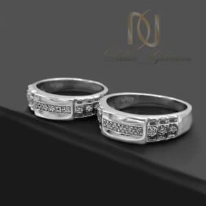 حلقه ست ازدواج نقره اصل نگین دار rg-n756