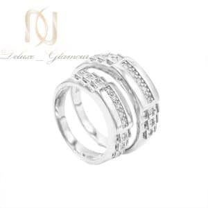 حلقه ست ازدواج نقره اصل نگین دار rg-n756