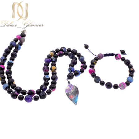 ست دستبند و گردنبند سنگ عقیق دخترانه ma-n630