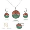 نیم ست هندوانه نقره شب یلدار نگین دار ns-n859