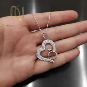گردنبند نقره طرح قلب و انگشتر دخترانه nw-n812