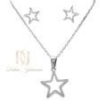 نیم ست ستاره دخترانه استیل نقره ای ns-n893