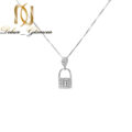 گردنبند نقره دخترانه طرح قفل ma-n646