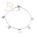 دستبند نقره آویزدار طرح ونکلیف دخترانه ds-n871