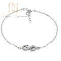 دستبند ظریف نقره طرح بی نهایت زنجیری ds-n875