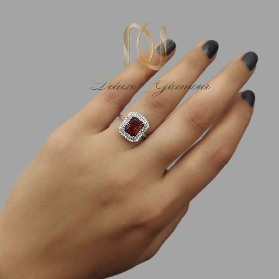 انگشتر زنانه نقره جواهری نگین قرمز rg-n799