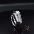 حلقه ازدواج نقره طرح طلا سفید خاص rg-n804
