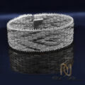 دستبند نقره عریض زنانه روکش رودیوم ds-n887