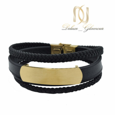 دستبند چرمی مردانه اسپرت سه ردیفه ds-n878