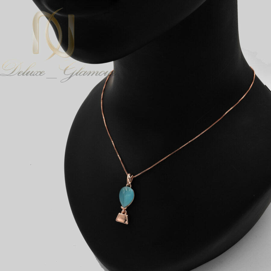 گردنبند زنانه استیل نگین آبی