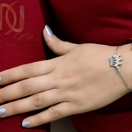 دستبند دخترانه نقره 925 طرح تاج ma-n681
