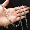 ست زنجیر و دستبند مردانه استیل نقره ای ns-n913