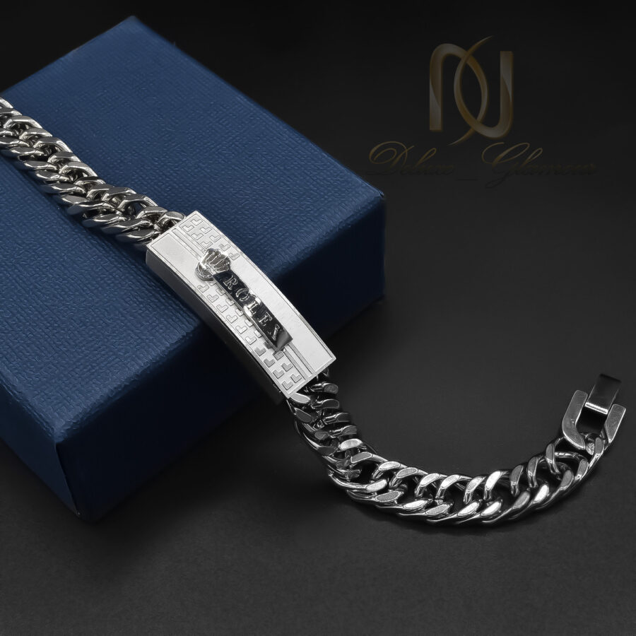 دستبند ROLEX مردانه استیل نقره ای DS-N908