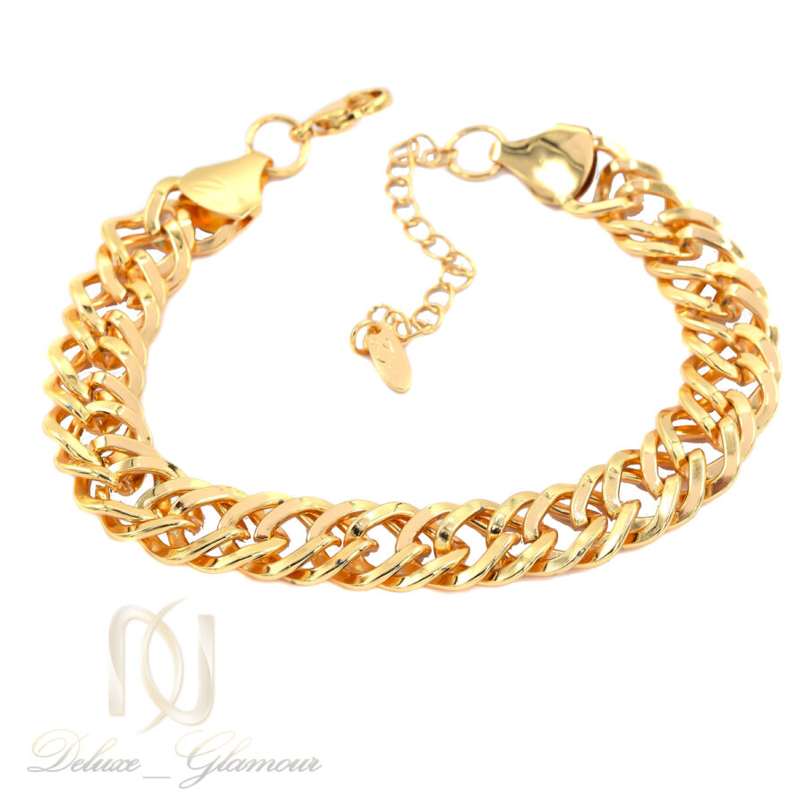 دستبند زنانه زنجیری zj پهن طلایی ds-n919