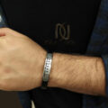 دستبند مردانه چرم طرح بولگاری ds-n917