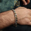 دستبند مردانه استیل دو رنگ زنجیری ds-n929